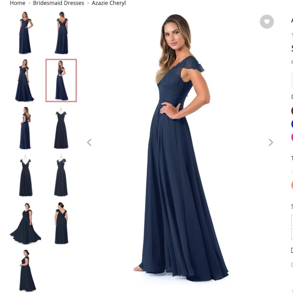 Azazie-12 DarkNavy Floor Length Chiffon Dress